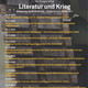 Plakat mit den Terminen für die Vortragsreihe Literatur und Krieg.