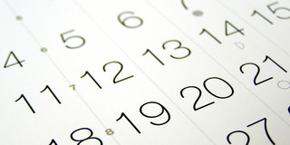 Zahlen aus einem Kalender im Detail